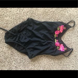 Black Floral one piece swimsuit
